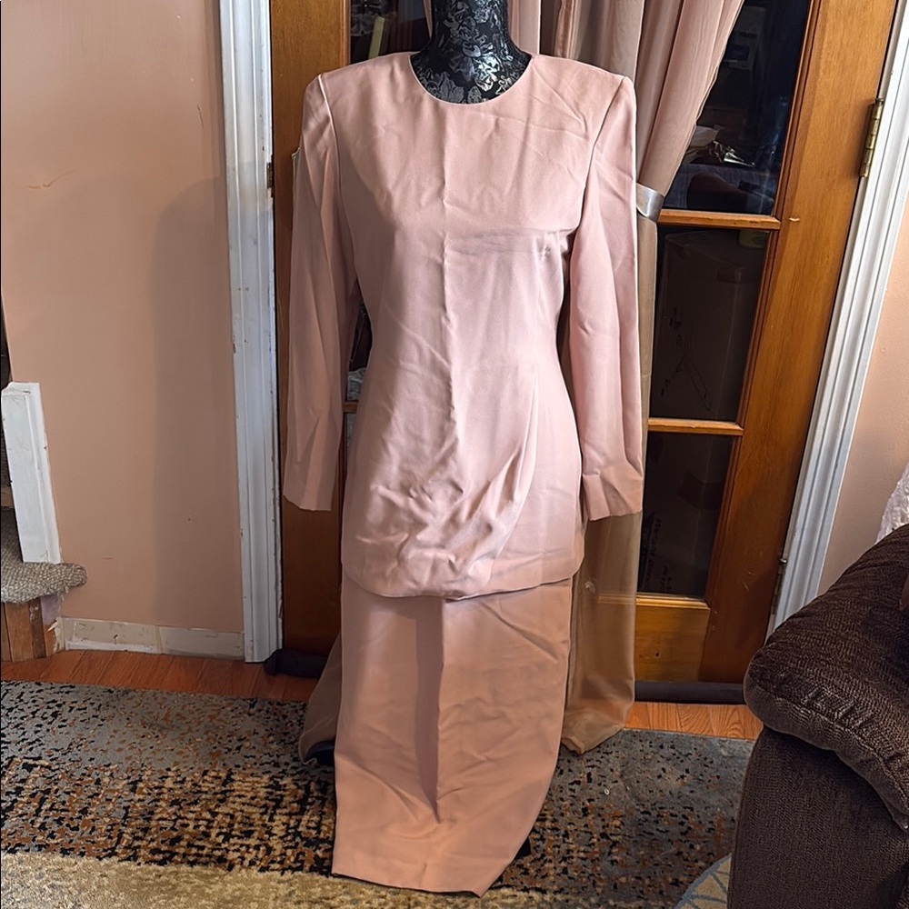 Sleek, Vintage Beige Women's Full-length Gigi by Gillian Gown, 6